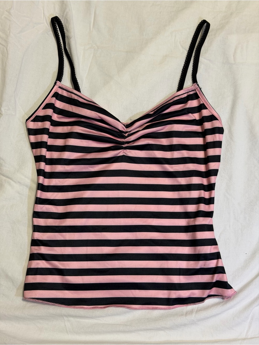& Other Stories Pink and Black Striped Cami